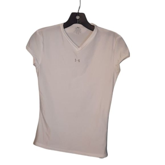 Under Armour Shirt Womens White New Vneck Size Medium - Picture 7 of 13